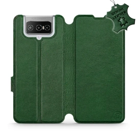 Etui ze skóry naturalnej do Asus Zenfone 7 - wzór Green Leather