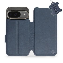 Phone Case Google Pixel 9 - Design Blue Leather