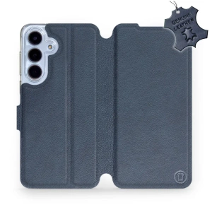 Etui ze skóry naturalnej do Samsung Galaxy S25 FE 5G - wzór Blue Leather