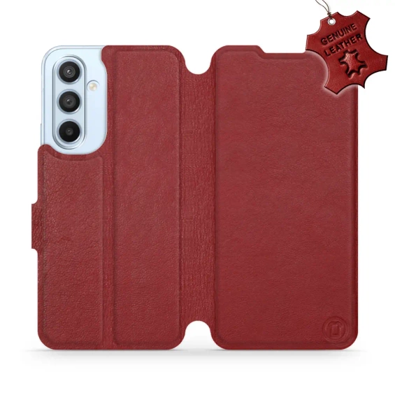 Phone Case Samsung Galaxy A54 - Design Dark Red Leather