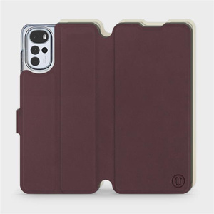 Phone Case Motorola Moto G22 - Design Burgundy with Platinum