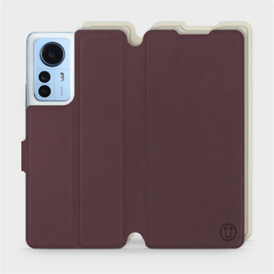 Phone Case Xiaomi 12 Pro - Design Burgundy with Platinum
