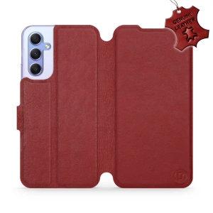 Phone Case Samsung Galaxy A34 5G - Design Dark Red Leather