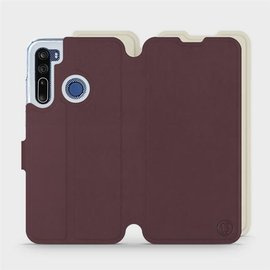 Hülle für HTC Desire 20 Pro - Farbe Burgund mit Platin