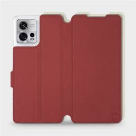 Phone Case Motorola Edge 30 Fusion - Design Dark Red with Platinum