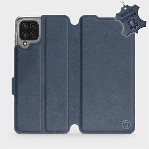 Phone Case Samsung Galaxy M22 - Design Blue Leather
